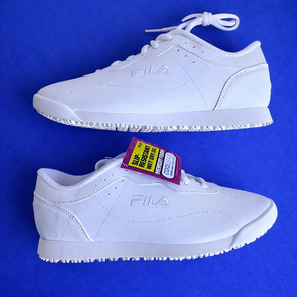 Fila Women’s White Memory Foam Viable Slip Resistant Work Shoe 8 NWT Sneaker